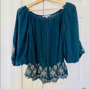 Bohemian butterfly sleeve blouse